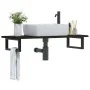 Estante de lavabo de pared de acero y madera maciza de roble de , Tocadores de baño - Ref: Foro24-3302589, Precio: 69,36 €, D...