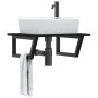 Estante de lavabo de pared de acero y madera maciza de roble von , Badezimmerwaschtische - Ref: Foro24-3302619, Preis: 84,20 ...