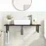 Estante de lavabo de pared de acero y madera maciza de roble by , bathroom vanities - Ref: Foro24-3302627, Price: 86,52 €, Di...