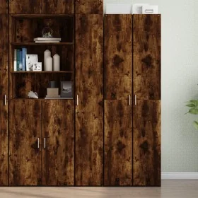 Aparador de madera de ingeniería roble ahumado 30x42,5x185 cm by , Sideboards - Ref: Foro24-3281396, Price: 128,08 €, Discoun...