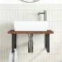 Estante de lavabo de pared de acero y madera maciza de roble de , Tocadores de baño - Ref: Foro24-3302485, Precio: 103,70 €, ...