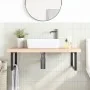 Estante de lavabo de pared de acero y madera maciza de haya de , Tocadores de baño - Ref: Foro24-3302521, Precio: 174,40 €, D...