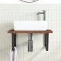 Estante de lavabo de pared de acero y madera maciza de roble von , Badezimmerwaschtische - Ref: Foro24-3302487, Preis: 105,45...