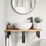 Estante de lavabo de pared acero y madera maciza de acacia by , bathroom vanities - Ref: Foro24-3302717, Price: 72,01 €, Disc...