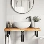 Estante de lavabo de pared acero y madera maciza de acacia von , Badezimmerwaschtische - Ref: Foro24-3302741, Preis: 93,15 €,...