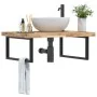 Estante de lavabo de pared acero y madera maciza de acacia von , Badezimmerwaschtische - Ref: Foro24-3302909, Preis: 154,54 €...