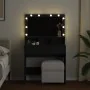 Tocador con luces LED negro 80x41x134,5 cm by , Bedroom Dressers - Ref: Foro24-848186, Price: 169,09 €, Discount: %