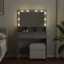 Tocador con luces LED color gris Sonoma 80x41x134,5 cm de , Tocadores para dormitorios - Ref: Foro24-848190, Precio: 137,32 €...
