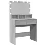 Tocador con luces LED color gris Sonoma 80x41x134,5 cm de , Tocadores para dormitorios - Ref: Foro24-848190, Precio: 137,32 €...
