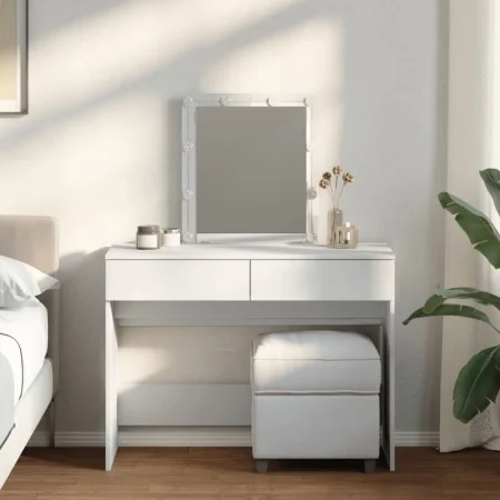 Tocador con luces LED blanco 100x40x130 cm de , Tocadores para dormitorios - Ref: Foro24-848192, Precio: 162,88 €, Descuento: %