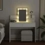 Tocador con luces LED blanco 100x40x130 cm de , Tocadores para dormitorios - Ref: Foro24-848199, Precio: 163,08 €, Descuento: %