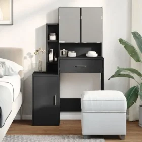 Tocador con mueble negro 80x35x132 cm by , Bedroom Dressers - Ref: Foro24-848235, Price: 136,28 €, Discount: %