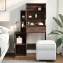 Tocador con mueble roble marrón 80x35x132 cm de , Tocadores para dormitorios - Ref: Foro24-848240, Precio: 135,59 €, Descuent...