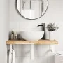 Estante de lavabo de pared acero y madera maciza de acacia de , Tocadores de baño - Ref: Foro24-3302692, Precio: 93,00 €, Des...