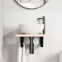 Estante de lavabo de pared de acero y madera maciza de roble by , bathroom vanities - Ref: Foro24-3302535, Price: 61,64 €, Di...
