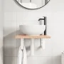 Estante de lavabo de pared de acero y madera maciza de roble de , Tocadores de baño - Ref: Foro24-3302556, Precio: 70,01 €, D...