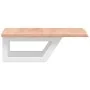 Estante de lavabo de pared de acero y madera maciza de roble de , Tocadores de baño - Ref: Foro24-3302554, Precio: 74,52 €, D...