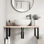 Estante de lavabo de pared de acero y madera maciza de roble by , bathroom vanities - Ref: Foro24-3302633, Price: 95,89 €, Di...