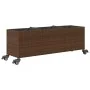 Jardinera con ruedas y 3 maceteros ratán PE marrón 107x32x38 cm by , Pots and planters - Ref: Foro24-366420, Price: 73,77 €, ...