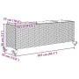 Jardinera con ruedas y 3 maceteros ratán PE marrón 107x32x38 cm by , Pots and planters - Ref: Foro24-366420, Price: 73,77 €, ...