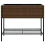 Jardinera con estante ratán sintético marrón de , Maceteros y jardineras - Ref: Foro24-366385, Precio: 76,59 €, Descuento: %