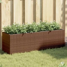 Jardinera con 3 maceteros ratán sintético marrón 105x30x32 cm by , Pots and planters - Ref: Foro24-366417, Price: 63,69 €, Di...