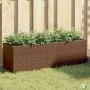 Jardinera con 3 maceteros ratán sintético marrón 105x30x32 cm by , Pots and planters - Ref: Foro24-366417, Price: 63,69 €, Di...