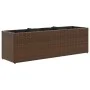 Jardinera con 3 maceteros ratán sintético marrón 105x30x32 cm by , Pots and planters - Ref: Foro24-366417, Price: 63,69 €, Di...
