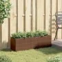Jardinera con 3 maceteros ratán sintético marrón 105x30x32 cm by , Pots and planters - Ref: Foro24-366417, Price: 63,69 €, Di...