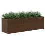 Jardinera con 3 maceteros ratán sintético marrón 105x30x32 cm by , Pots and planters - Ref: Foro24-366417, Price: 63,69 €, Di...