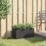 Jardinera de jardín con 2 maceteros ratán PE negro 72x30x32 cm by , Pots and planters - Ref: Foro24-366422, Price: 46,57 €, D...