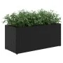 Jardinera de jardín con 2 maceteros ratán PE negro 72x30x32 cm by , Pots and planters - Ref: Foro24-366422, Price: 46,57 €, D...