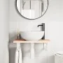 Estante de lavabo de pared de acero y madera maciza de roble by , bathroom vanities - Ref: Foro24-3302542, Price: 59,71 €, Di...