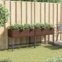 Jardineras con estante 2 uds ratán sintético marrón 90x40x75 cm by , Pots and planters - Ref: Foro24-3210508, Price: 140,02 €...
