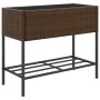 Jardineras con estante 2 uds ratán sintético marrón 90x40x75 cm by , Pots and planters - Ref: Foro24-3210508, Price: 140,02 €...