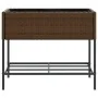 Jardineras con estante 2 uds ratán sintético marrón 90x40x75 cm by , Pots and planters - Ref: Foro24-3210508, Price: 140,02 €...