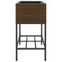 Jardineras con estante 2 uds ratán sintético marrón 90x40x75 cm by , Pots and planters - Ref: Foro24-3210508, Price: 140,02 €...