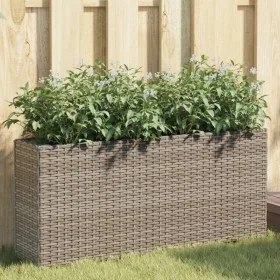 Jardineras con 2 maceteros 2 uds ratán PE gris 90x20x40 cm von , Töpfe und Pflanzgefäße - Ref: Foro24-3210515, Preis: 115,68 ...