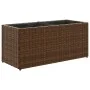 Jardineras con 2 maceteros 2 uds ratán PE marrón 72x30x32 cm by , Pots and planters - Ref: Foro24-3210529, Price: 85,73 €, Di...