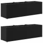 Jardineras con 3 maceteros 2 uds ratán PE negro 105x30x32 cm von , Töpfe und Pflanzgefäße - Ref: Foro24-3210522, Preis: 120,4...