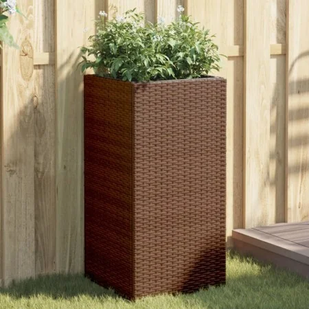 Jardineras 2 unidades ratán sintético marrón 40x40x80 cm de , Maceteros y jardineras - Ref: Foro24-3210520, Precio: 137,49 €,...