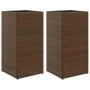 Jardineras 2 unidades ratán sintético marrón 40x40x80 cm de , Maceteros y jardineras - Ref: Foro24-3210520, Precio: 137,49 €,...