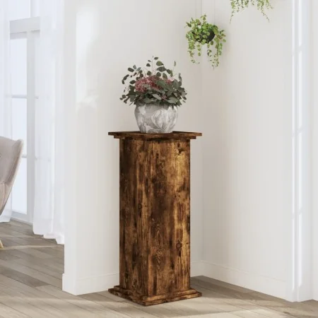 Soportes de plantas madera ingeniería roble ahumado 33x33x80 cm de , Soportes para macetas - Ref: Foro24-852973, Precio: 48,4...