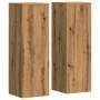 Soportes para plantas 2 uds madera roble artisian 33x33x100 cm de , Soportes para macetas - Ref: Foro24-3307890, Precio: 106,...