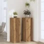 Soportes para plantas 2 uds madera roble artisian 33x33x100 cm de , Soportes para macetas - Ref: Foro24-3307890, Precio: 106,...