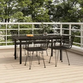 Juego de comedor de jardín 5 piezas ratán sintético negro by , Garden sets - Ref: Foro24-3157869, Price: 391,79 €, Discount: %