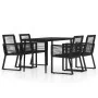 Juego de comedor de jardín 5 piezas negro by , Garden sets - Ref: Foro24-3099157, Price: 412,82 €, Discount: %