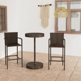 Conjunto de bar para jardín 3 piezas ratán sintético marrón von , Gartensets - Ref: Foro24-3064768, Preis: 224,25 €, Rabatt: %