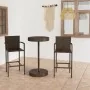 Conjunto de bar para jardín 3 piezas ratán sintético marrón by , Garden sets - Ref: Foro24-3064768, Price: 224,25 €, Discount: %
