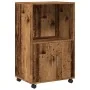 Armario con ruedas madera de ingeniería envejecida 55x40x91 cm de , Aparadores - Ref: Foro24-853189, Precio: 72,01 €, Descuen...